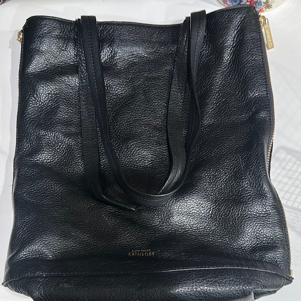 Kate Spade Black Leather Tote Bag